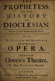 Front cover of The prophetess, or, The history of Dioclesian by John Fletcher