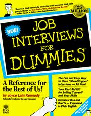 Cover of Job interviews for dummies by Joyce Lain Kennedy