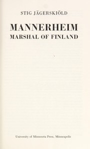 Front cover of Gustaf Mannerheim, 1867-1951 by Stig Axel Fridolf Jägerskiöld