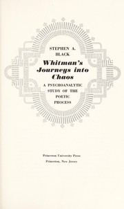 Front cover of Whitman's journeys into chaos by Stephen Ames Black
