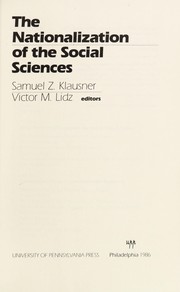 Front cover of The Nationalization of the social sciences by Samuel Z. Klausner