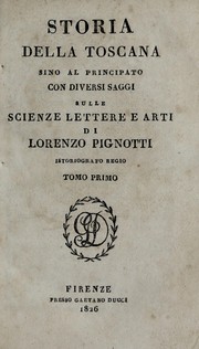 Front cover of Storia della Toscana sino al principato by Lorenzo Pignotti