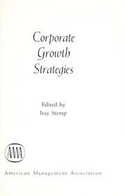 Front cover of Corporate growth strategies by Isay Stemp
