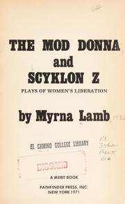 Front cover of Mod Donna and Scyklon Z by Myrna Lamb