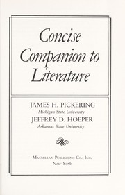 Front cover of Concise companion to literature by James H. Pickering