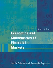 Front cover of Introduction to the economics and mathematics of financial markets by Jakša Cvitanić