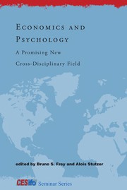 Front cover of Economics and psychology by Bruno S. Frey
