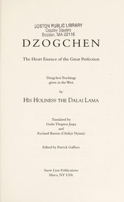 Cover of Dzogchen by His Holiness Tenzin Gyatso the XIV Dalai Lama