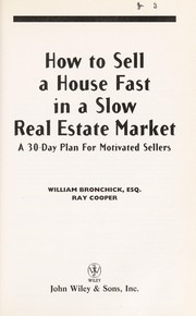 Cover of How to sell a house fast in a slow real estate market by William Bronchick