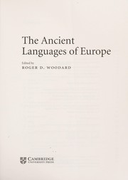 Cover of The ancient languages of Europe by Roger D Woodard