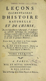 Cover of Leçons élémentaires d'histoire naturelle et de chimie by Antoine François de Fourcroy