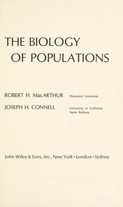 Front cover of The biology of populations by Robert H. MacArthur