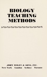 Cover of Biology teaching methods by Doris F. Falk