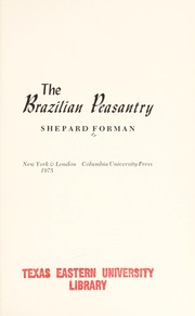 Front cover of The Brazilian Peasantry by Shepard Forman