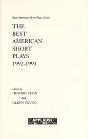 Cover of The Best American Short Plays, 1992-1993 by Howard Stein