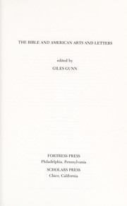 Front cover of The Bible and American arts and letters by Giles B. Gunn