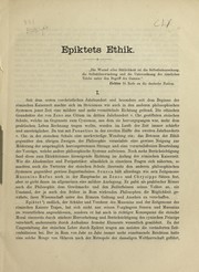 Cover of Epiktets ethik ... by Anton Kruszewski