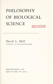Front cover of Philosophy of biological science by David L. Hull