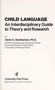 Cover of Child language by Adele A. Abrahamsen