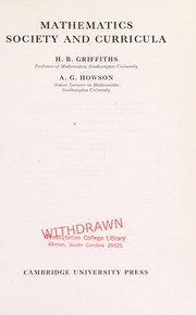 Cover of Mathematics: society and curricula by H. Brian Griffiths