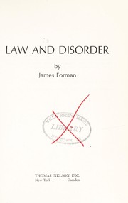 Cover of Law and disorder by James Forman