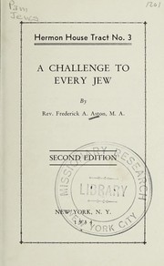 Front cover of A challenge to every Jew by Frederick Alfred Aston