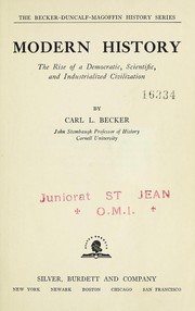 Front cover of Modern history by Carl Lotus Becker