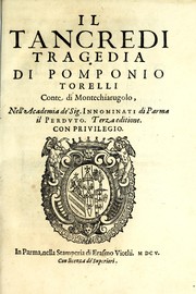 Cover of Il Tancredi by Pomponio Torelli