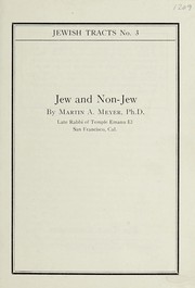 Front cover of Jew and non-Jew by Martin A. Meyer
