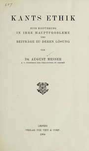 Cover of Kants Ethik by August Messer
