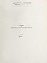 Cover of Materials on alternative approaches to legal scholarship by Michael J. Trebilcock