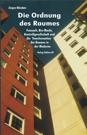 Front cover of Die Ordnung des Raumes by Jürgen Mümken