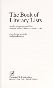 Front cover of The book of literary lists by Nicholas Parsons