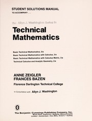 Front cover of Student solutions manual to accompany ... the Allyn J. Washington series in technical mathematics by Anne Zeigler