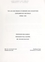 Cover of The law and finance of mergers and acquisitions by Ronald J. Daniels