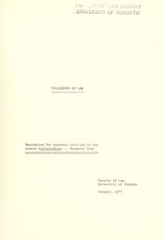 Front cover of Philosophy of law by Margaret A. Gray