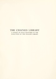 Cover of The chained library by Burnett Hillman Streeter