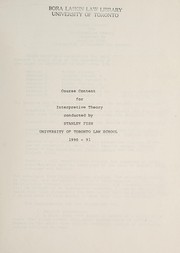 Cover of Course content for interpretive theory by Stanley Fish