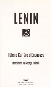 Cover of Lenin by Hélène Carrère d'Encausse