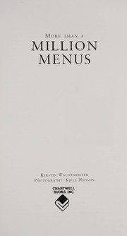 Front cover of More Than a Million Menus by Linda Doeser
