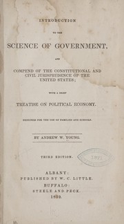 Cover of Introduction to the science of government by Young, Andrew W.