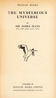 Front cover of The mysterious universe by James Jeans