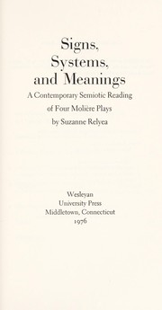 Cover of Signs, systems, and meanings by Suzanne Relyea