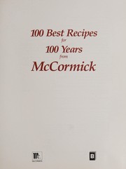 Front cover of 100 best recipes for 100 years from McCormick by McCormick & Co. (Baltimore, Md.)