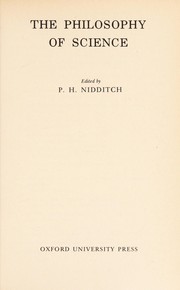 Cover of The philosophy of science by P. H. Nidditch