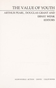 Cover of The Value of youth by Arthur Pearl