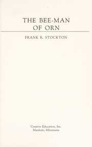 Cover of The bee-man of Orn by Frank R. Stockton