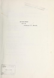 Cover of Law and ethics by Ernest Joseph Weinrib