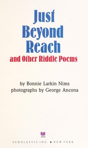 Cover of Just beyond reach and other riddle poems by Bonnie Larkin Nims