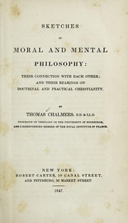 Front cover of Sketches of moral and mental philosophy by Thomas Chalmers